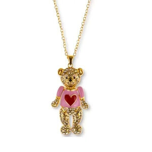 Pink Bear Heart Necklace